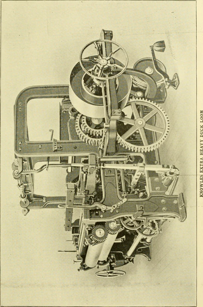 An illustration from Cyclopedia of textile work : a general reference library on cotton, woollen and worsted yarn manufacture, weaving, designing, chemistry and dyeing, finishing, knitting, and allied subjects, 1907, leaf 195