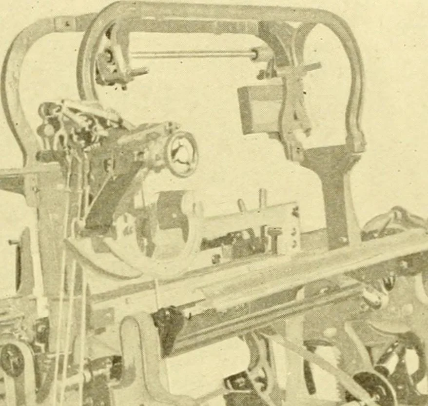 An illustration from Cyclopedia of textile work : a general reference library on cotton, woollen and worsted yarn manufacture, weaving, designing, chemistry and dyeing, finishing, knitting, and allied subjects, 1907, leaf 225