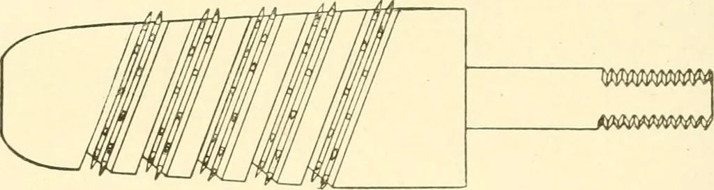 An illustration from Cyclopedia of textile work : a general reference library on cotton, woollen and worsted yarn manufacture, weaving, designing, chemistry and dyeing, finishing, knitting, and allied subjects, 1907, leaf 234