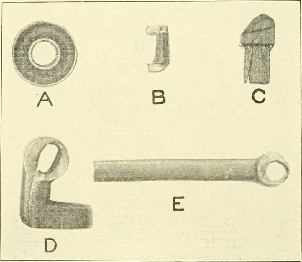 An illustration from Cyclopedia of textile work : a general reference library on cotton, woollen and worsted yarn manufacture, weaving, designing, chemistry and dyeing, finishing, knitting, and allied subjects, 1907, leaf 262