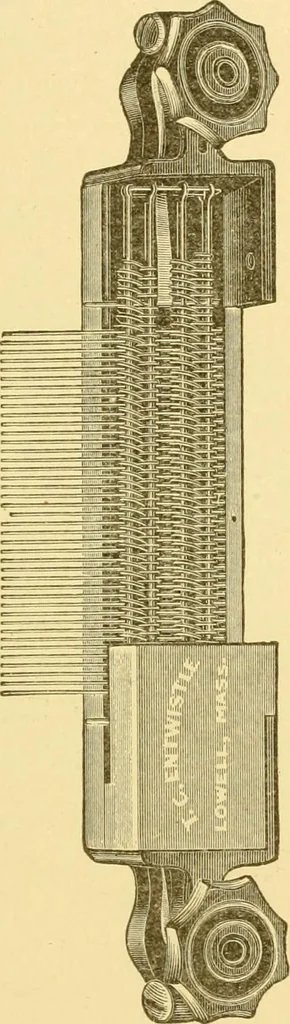 An illustration from Cyclopedia of textile work : a general reference library on cotton, woollen and worsted yarn manufacture, weaving, designing, chemistry and dyeing, finishing, knitting, and allied subjects, 1907, leaf 31