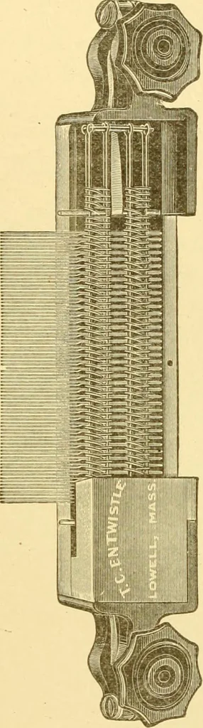 An illustration from Cyclopedia of textile work : a general reference library on cotton, woollen and worsted yarn manufacture, weaving, designing, chemistry and dyeing, finishing, knitting, and allied subjects, 1907, leaf 31