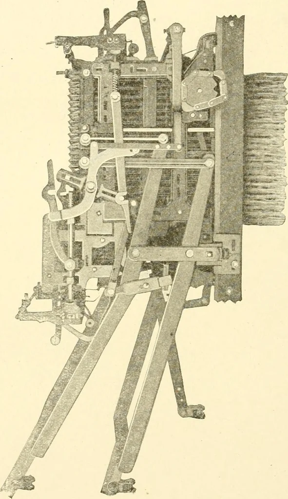 An illustration from Cyclopedia of textile work : a general reference library on cotton, woollen and worsted yarn manufacture, weaving, designing, chemistry and dyeing, finishing, knitting, and allied subjects, 1907, leaf 314