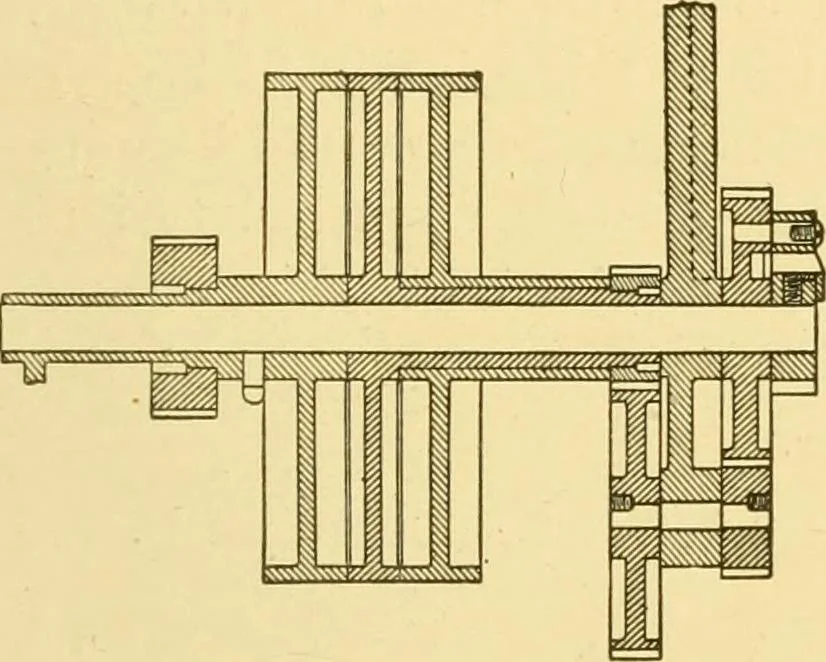 An illustration from Cyclopedia of textile work : a general reference library on cotton, woollen and worsted yarn manufacture, weaving, designing, chemistry and dyeing, finishing, knitting, and allied subjects, 1907, leaf 33