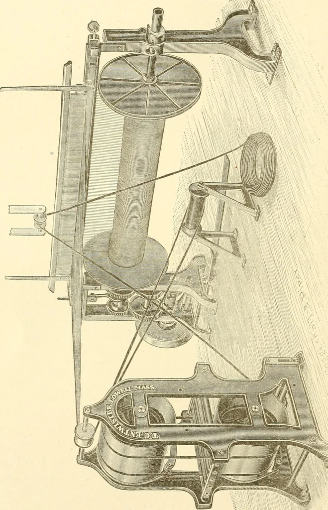 An illustration from Cyclopedia of textile work : a general reference library on cotton, woollen and worsted yarn manufacture, weaving, designing, chemistry and dyeing, finishing, knitting, and allied subjects, 1907, leaf 46