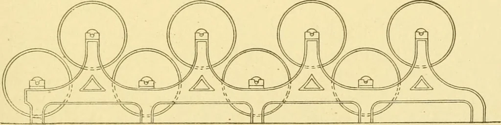 An illustration from Cyclopedia of textile work : a general reference library on cotton, woollen and worsted yarn manufacture, weaving, designing, chemistry and dyeing, finishing, knitting, and allied subjects, 1907, leaf 51