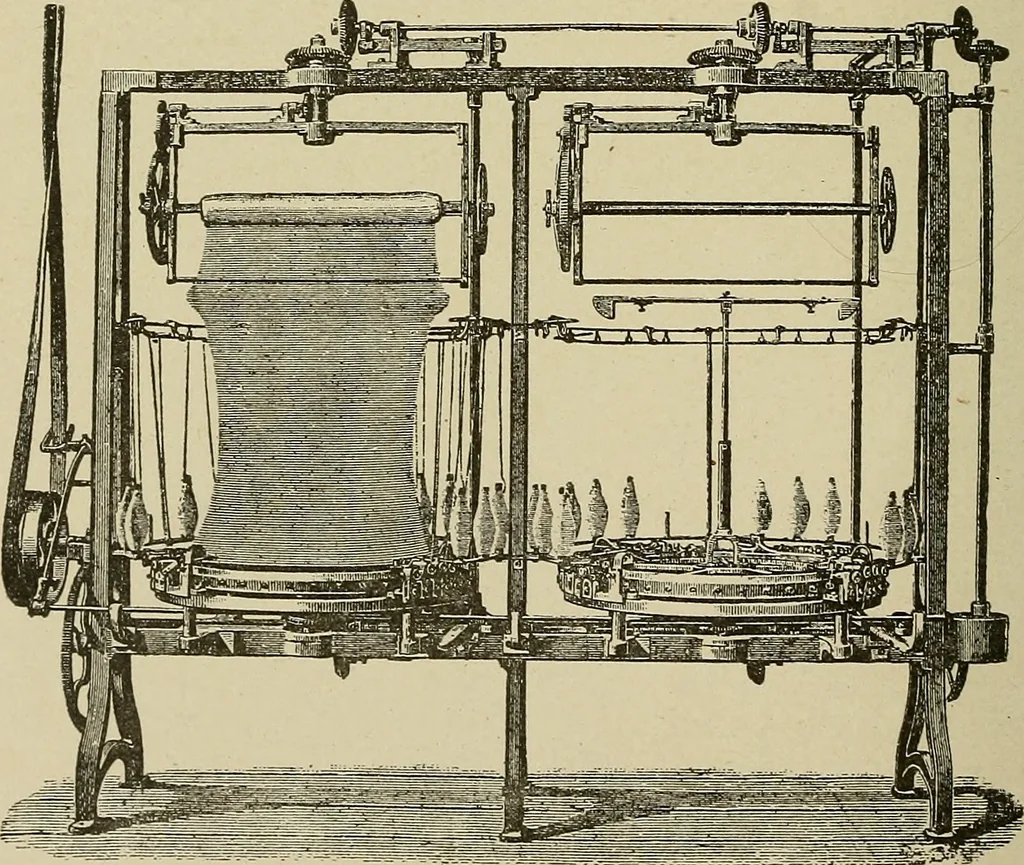 An illustration from Cyclopedia of textile work : a general reference library on cotton, woolen and worsted yarn manufacture, weaving, designing, chemistry and dyeing, finishing, knitting, and allied subjects, 1911, leaf 103