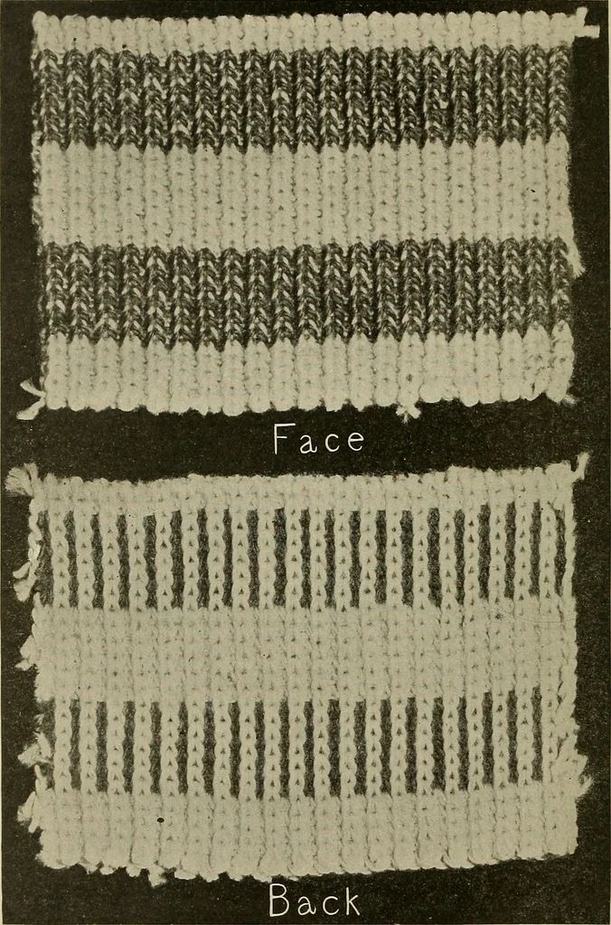 An illustration from Cyclopedia of textile work : a general reference library on cotton, woolen and worsted yarn manufacture, weaving, designing, chemistry and dyeing, finishing, knitting, and allied subjects, 1911, leaf 109