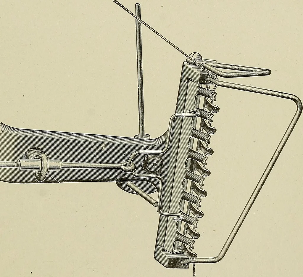 An illustration from Cyclopedia of textile work : a general reference library on cotton, woolen and worsted yarn manufacture, weaving, designing, chemistry and dyeing, finishing, knitting, and allied subjects, 1911, leaf 122