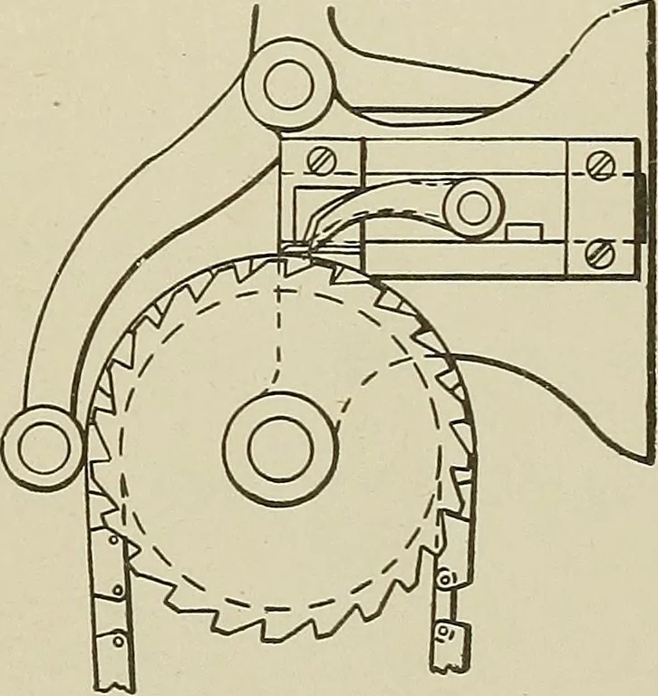 An illustration from Cyclopedia of textile work : a general reference library on cotton, woolen and worsted yarn manufacture, weaving, designing, chemistry and dyeing, finishing, knitting, and allied subjects, 1911, leaf 156
