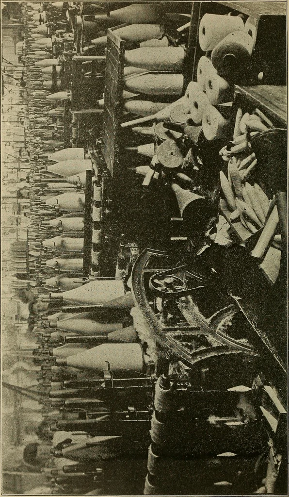 An illustration from Cyclopedia of textile work : a general reference library on cotton, woolen and worsted yarn manufacture, weaving, designing, chemistry and dyeing, finishing, knitting, and allied subjects, 1911, leaf 169