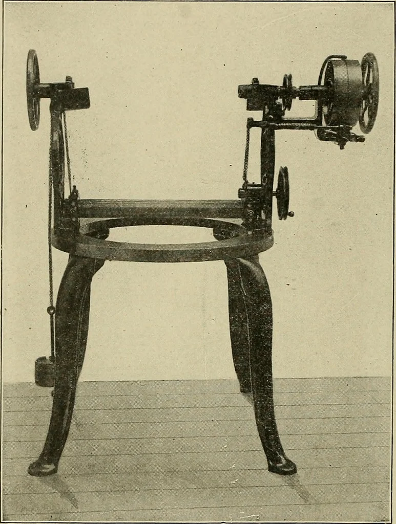 An illustration from Cyclopedia of textile work : a general reference library on cotton, woolen and worsted yarn manufacture, weaving, designing, chemistry and dyeing, finishing, knitting, and allied subjects, 1911, leaf 181
