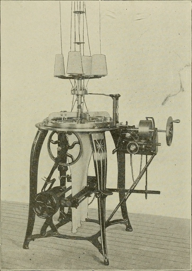 An illustration from Cyclopedia of textile work : a general reference library on cotton, woolen and worsted yarn manufacture, weaving, designing, chemistry and dyeing, finishing, knitting, and allied subjects, 1911, leaf 198