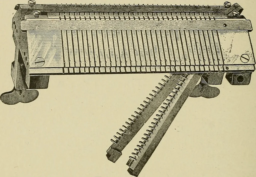 An illustration from Cyclopedia of textile work : a general reference library on cotton, woolen and worsted yarn manufacture, weaving, designing, chemistry and dyeing, finishing, knitting, and allied subjects, 1911, leaf 217
