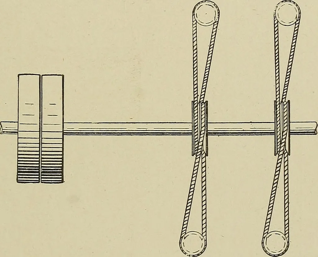 An illustration from Cyclopedia of textile work : a general reference library on cotton, woolen and worsted yarn manufacture, weaving, designing, chemistry and dyeing, finishing, knitting, and allied subjects, 1911, leaf 24