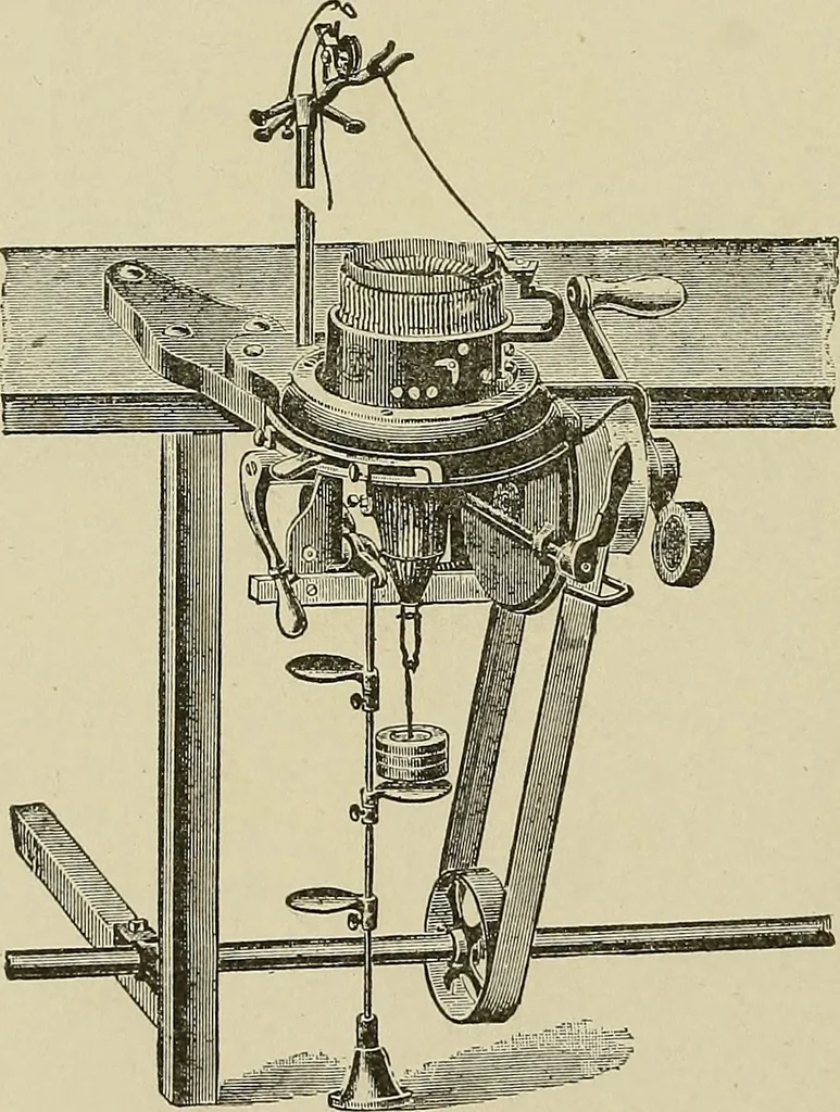 An illustration from Cyclopedia of textile work : a general reference library on cotton, woolen and worsted yarn manufacture, weaving, designing, chemistry and dyeing, finishing, knitting, and allied subjects, 1911, leaf 253