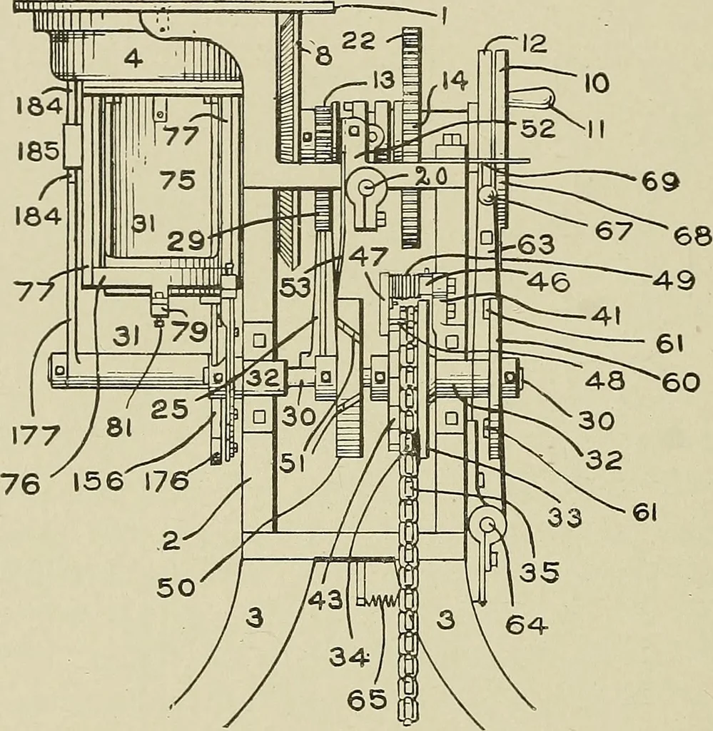 An illustration from Cyclopedia of textile work : a general reference library on cotton, woolen and worsted yarn manufacture, weaving, designing, chemistry and dyeing, finishing, knitting, and allied subjects, 1911, leaf 289