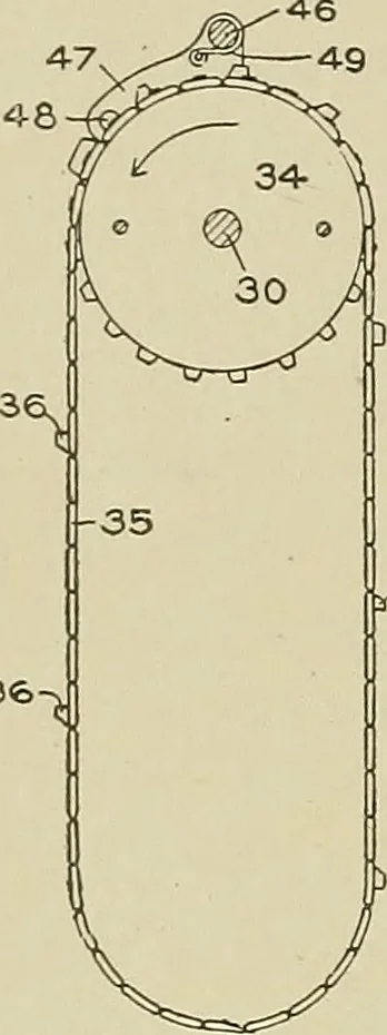 An illustration from Cyclopedia of textile work : a general reference library on cotton, woolen and worsted yarn manufacture, weaving, designing, chemistry and dyeing, finishing, knitting, and allied subjects, 1911, leaf 299