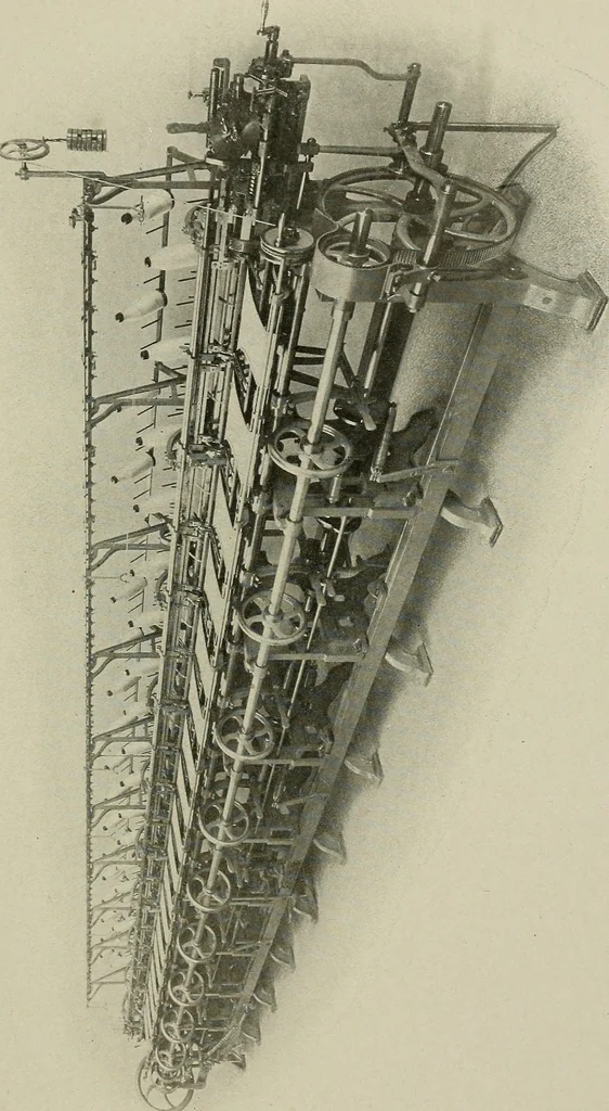 An illustration from Cyclopedia of textile work : a general reference library on cotton, woolen and worsted yarn manufacture, weaving, designing, chemistry and dyeing, finishing, knitting, and allied subjects, 1911, leaf 318