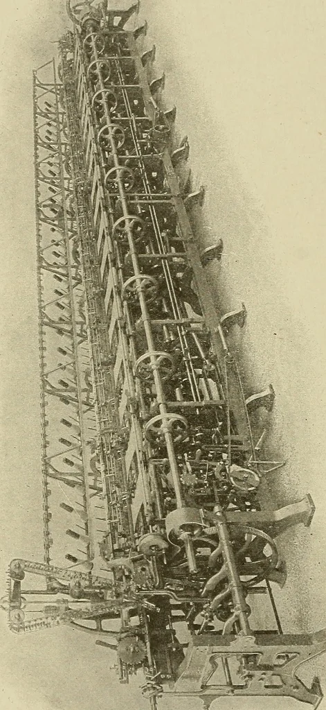 An illustration from Cyclopedia of textile work : a general reference library on cotton, woolen and worsted yarn manufacture, weaving, designing, chemistry and dyeing, finishing, knitting, and allied subjects, 1911, leaf 329