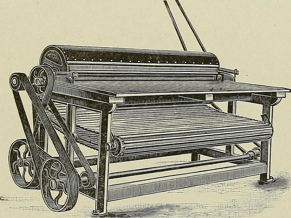 An illustration from Cyclopedia of textile work : a general reference library on cotton, woolen and worsted yarn manufacture, weaving, designing, chemistry and dyeing, finishing, knitting, and allied subjects, 1911, leaf 390