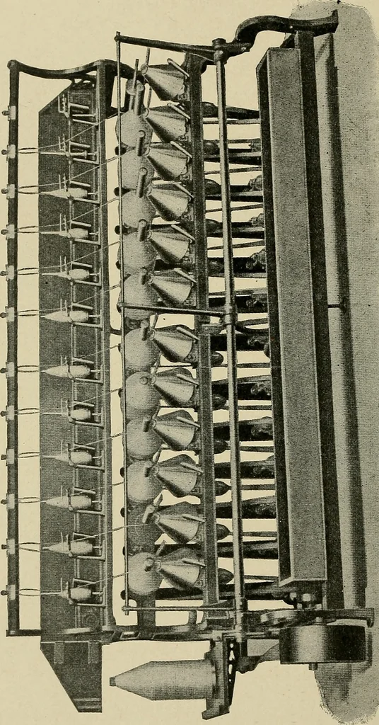 An illustration from Cyclopedia of textile work : a general reference library on cotton, woolen and worsted yarn manufacture, weaving, designing, chemistry and dyeing, finishing, knitting, and allied subjects, 1911, leaf 41