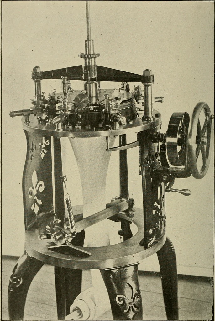 An illustration from Cyclopedia of textile work : a general reference library on cotton, woolen and worsted yarn manufacture, weaving, designing, chemistry and dyeing, finishing, knitting, and allied subjects, 1911, leaf 55