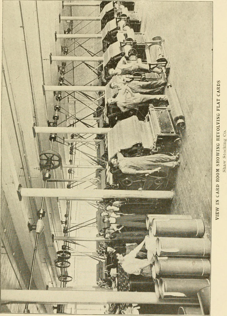 An illustration from Cyclopedia of textile work : a general reference library on cotton, woollen and worsted yarn manufacture, weaving, designing, chemistry and dyeing, finishing, knitting, and allied subjects, 1907, leaf 119