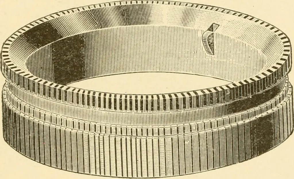 An illustration from Cyclopedia of textile work : a general reference library on cotton, woollen and worsted yarn manufacture, weaving, designing, chemistry and dyeing, finishing, knitting, and allied subjects, 1907, leaf 149