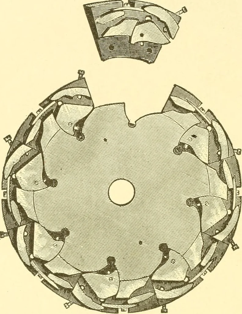 An illustration from Cyclopedia of textile work : a general reference library on cotton, woollen and worsted yarn manufacture, weaving, designing, chemistry and dyeing, finishing, knitting, and allied subjects, 1907, leaf 158