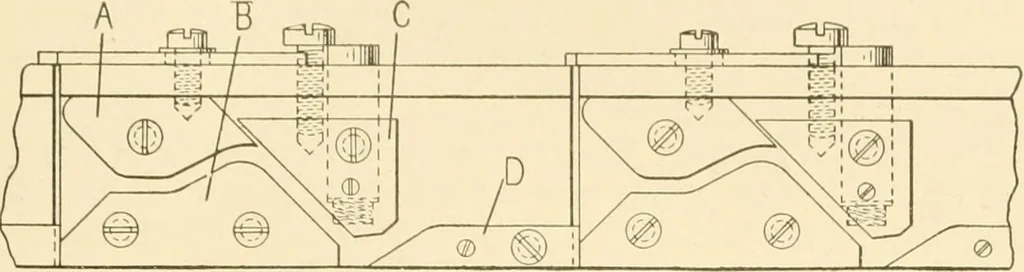 An illustration from Cyclopedia of textile work : a general reference library on cotton, woollen and worsted yarn manufacture, weaving, designing, chemistry and dyeing, finishing, knitting, and allied subjects, 1907, leaf 165