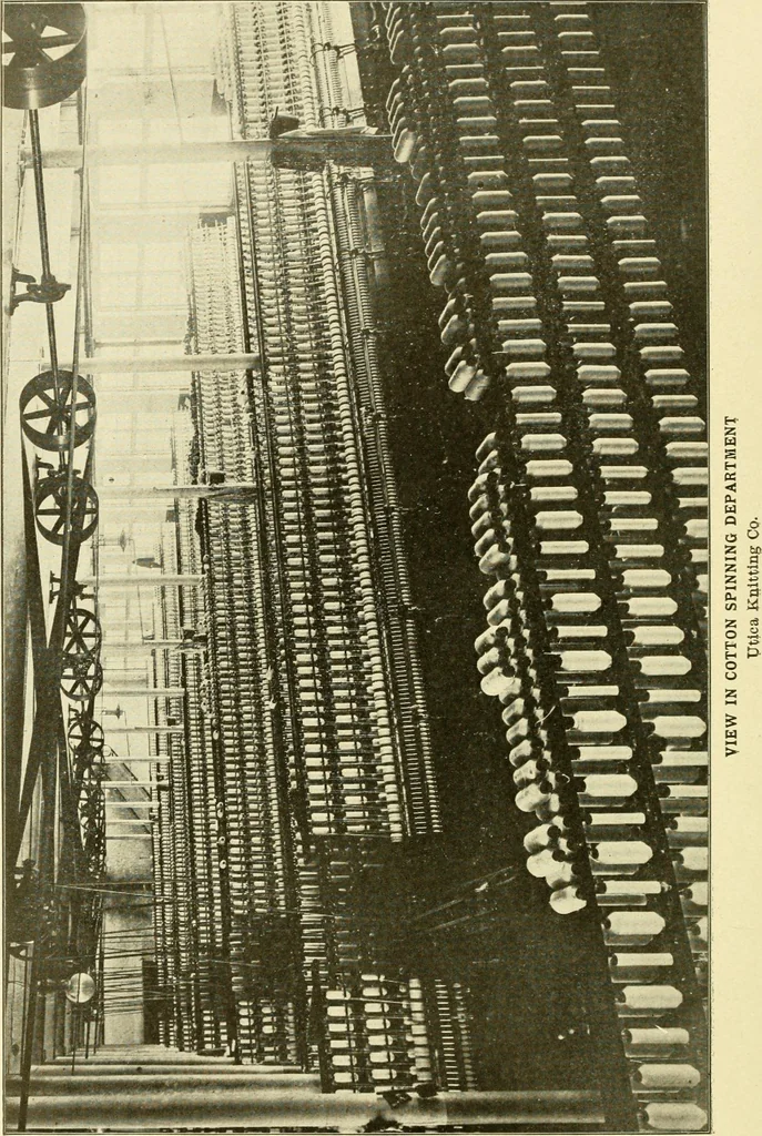 An illustration from Cyclopedia of textile work : a general reference library on cotton, woollen and worsted yarn manufacture, weaving, designing, chemistry and dyeing, finishing, knitting, and allied subjects, 1907, leaf 172