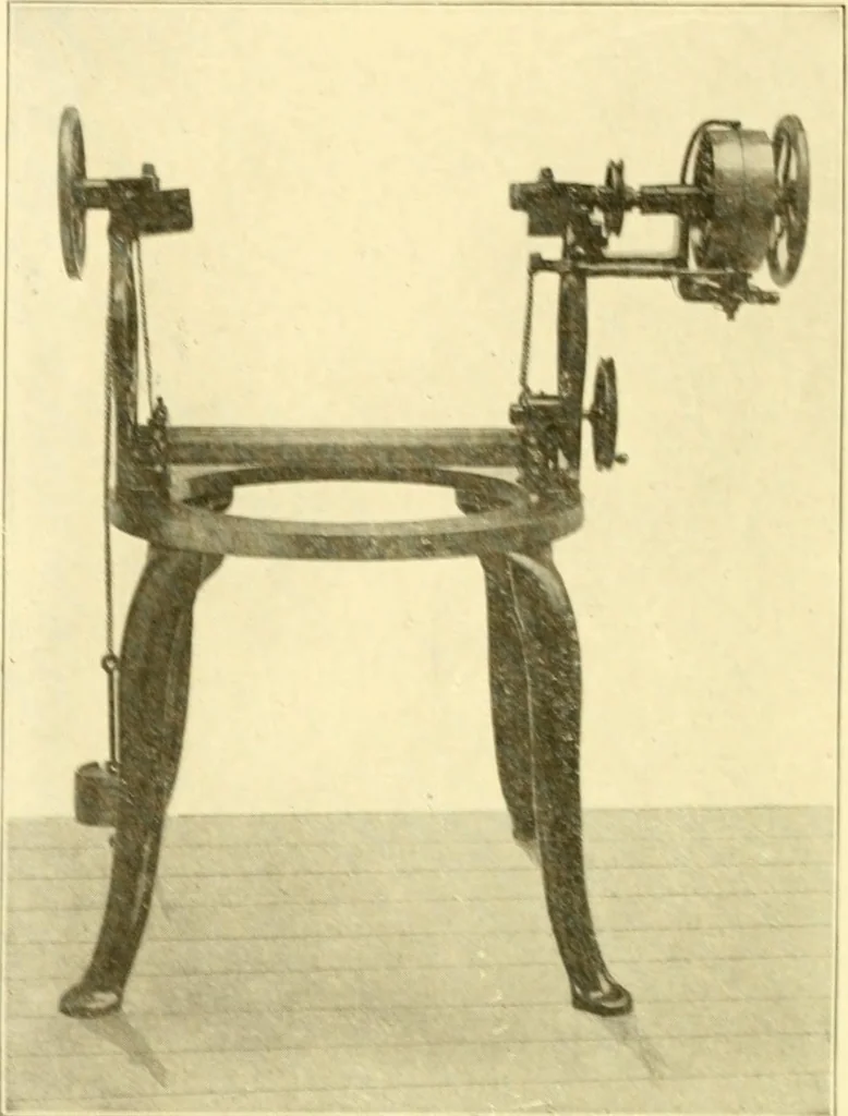 An illustration from Cyclopedia of textile work : a general reference library on cotton, woollen and worsted yarn manufacture, weaving, designing, chemistry and dyeing, finishing, knitting, and allied subjects, 1907, leaf 174