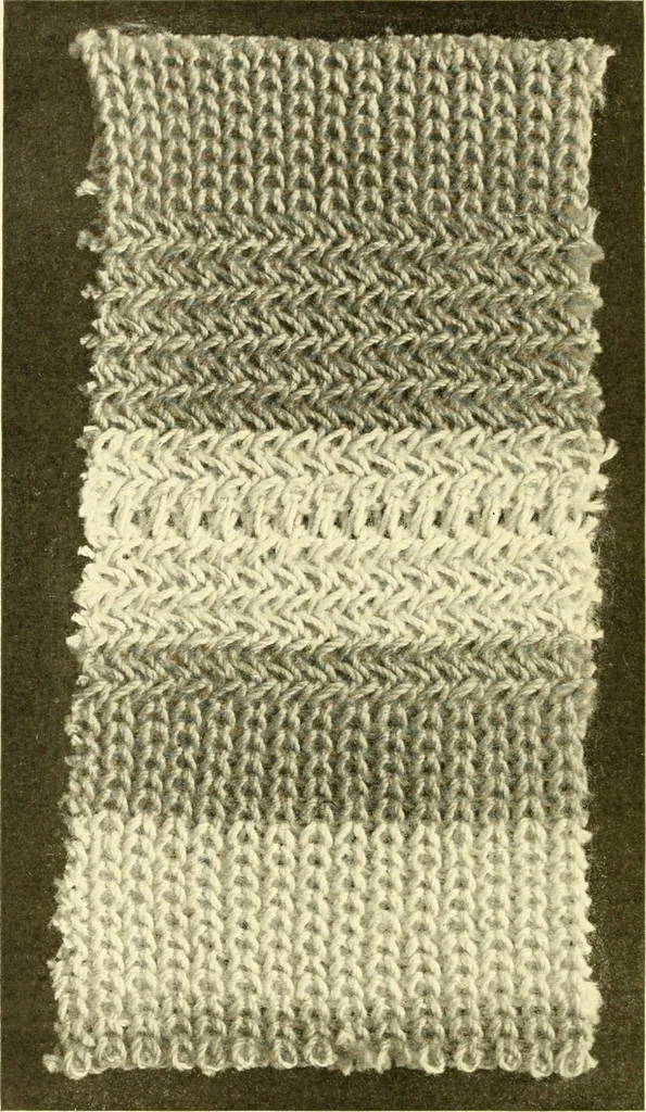 An illustration from Cyclopedia of textile work : a general reference library on cotton, woollen and worsted yarn manufacture, weaving, designing, chemistry and dyeing, finishing, knitting, and allied subjects, 1907, leaf 184