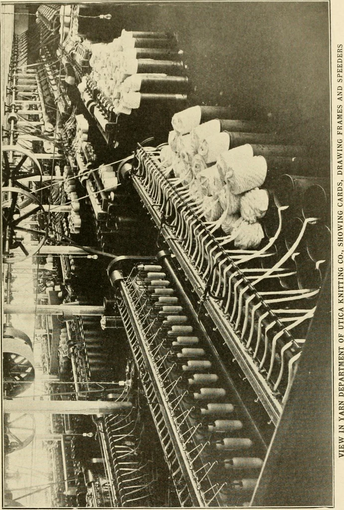 An illustration from Cyclopedia of textile work : a general reference library on cotton, woollen and worsted yarn manufacture, weaving, designing, chemistry and dyeing, finishing, knitting, and allied subjects, 1907, leaf 189