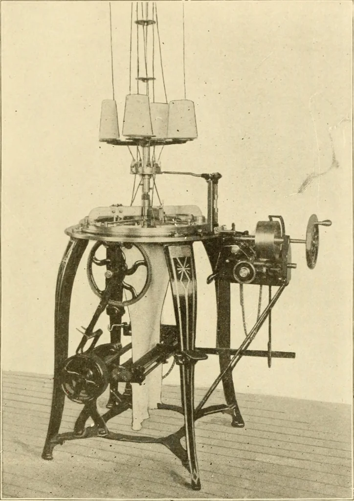 An illustration from Cyclopedia of textile work : a general reference library on cotton, woollen and worsted yarn manufacture, weaving, designing, chemistry and dyeing, finishing, knitting, and allied subjects, 1907, leaf 191