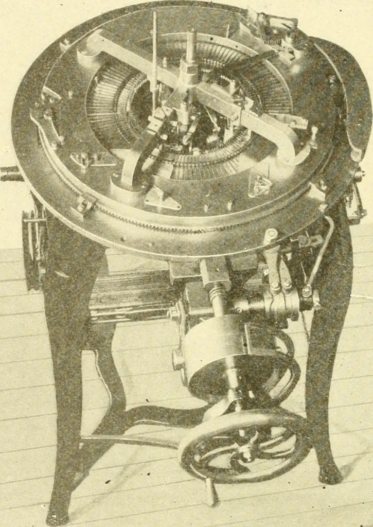 An illustration from Cyclopedia of textile work : a general reference library on cotton, woollen and worsted yarn manufacture, weaving, designing, chemistry and dyeing, finishing, knitting, and allied subjects, 1907, leaf 192