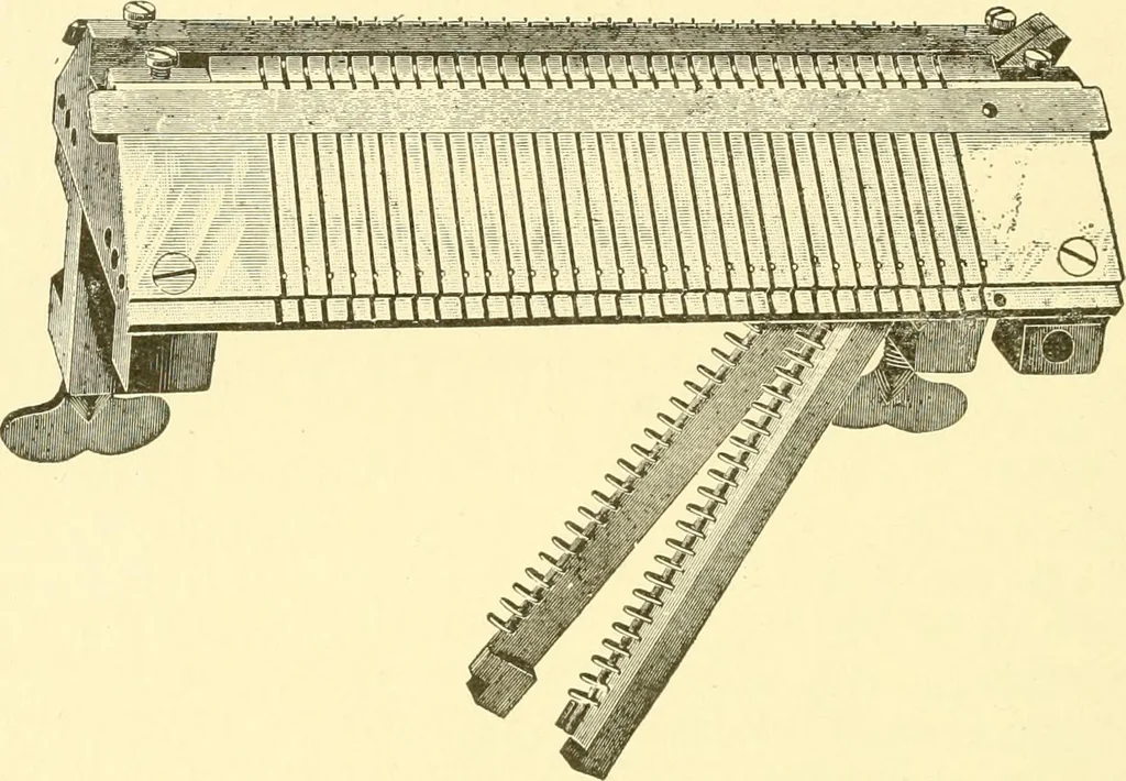 An illustration from Cyclopedia of textile work : a general reference library on cotton, woollen and worsted yarn manufacture, weaving, designing, chemistry and dyeing, finishing, knitting, and allied subjects, 1907, leaf 210