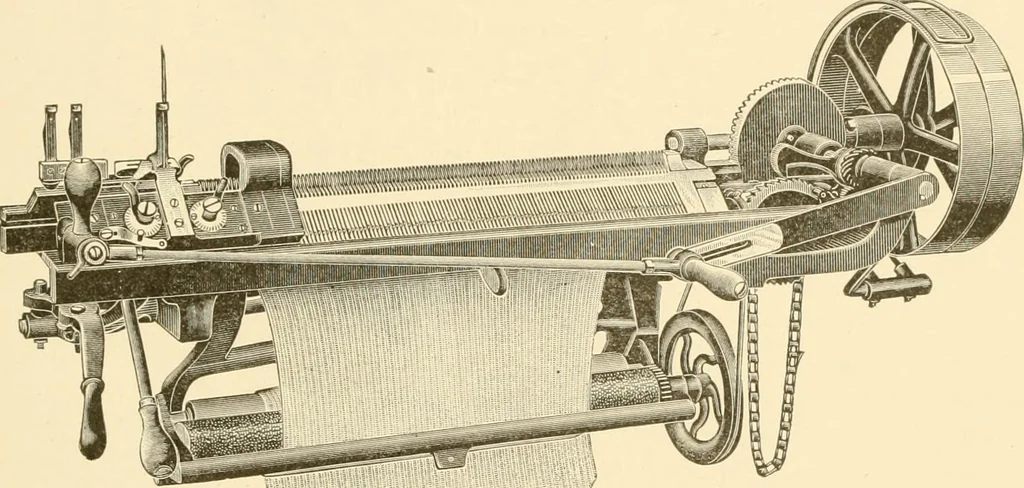 An illustration from Cyclopedia of textile work : a general reference library on cotton, woollen and worsted yarn manufacture, weaving, designing, chemistry and dyeing, finishing, knitting, and allied subjects, 1907, leaf 223