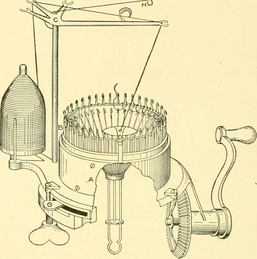 An illustration from Cyclopedia of textile work : a general reference library on cotton, woollen and worsted yarn manufacture, weaving, designing, chemistry and dyeing, finishing, knitting, and allied subjects, 1907, leaf 240