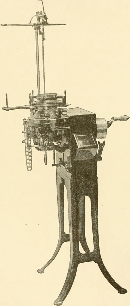An illustration from Cyclopedia of textile work : a general reference library on cotton, woollen and worsted yarn manufacture, weaving, designing, chemistry and dyeing, finishing, knitting, and allied subjects, 1907, leaf 249