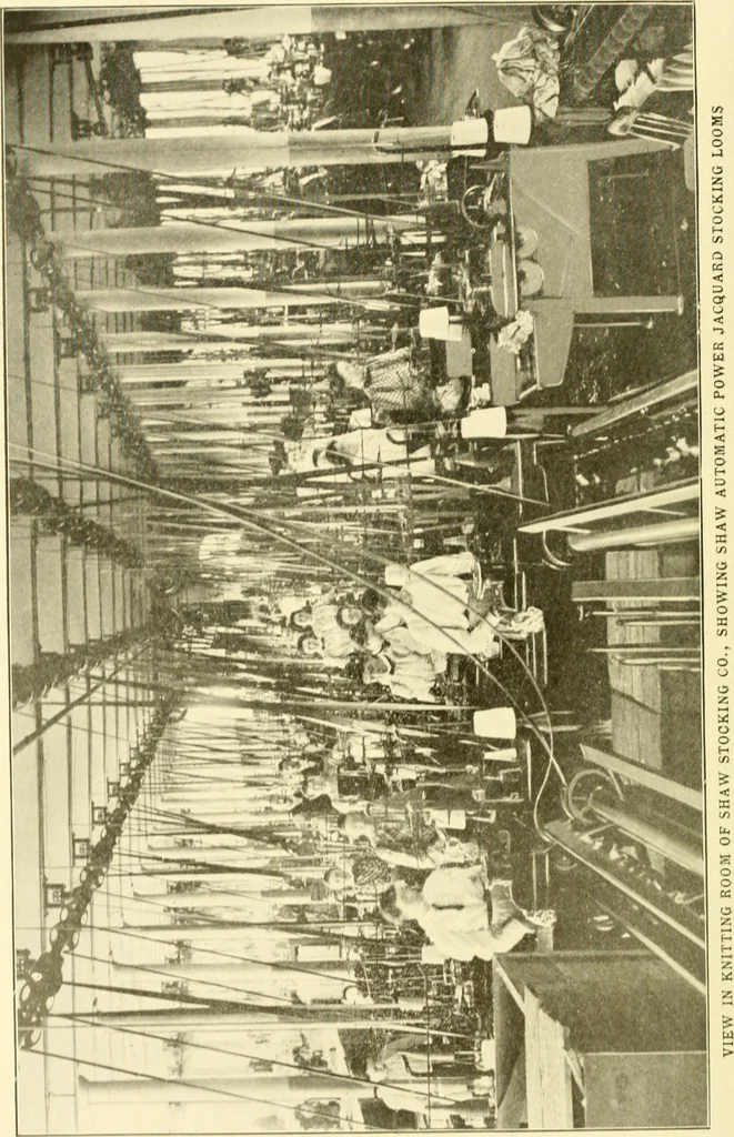 An illustration from Cyclopedia of textile work : a general reference library on cotton, woollen and worsted yarn manufacture, weaving, designing, chemistry and dyeing, finishing, knitting, and allied subjects, 1907, leaf 260