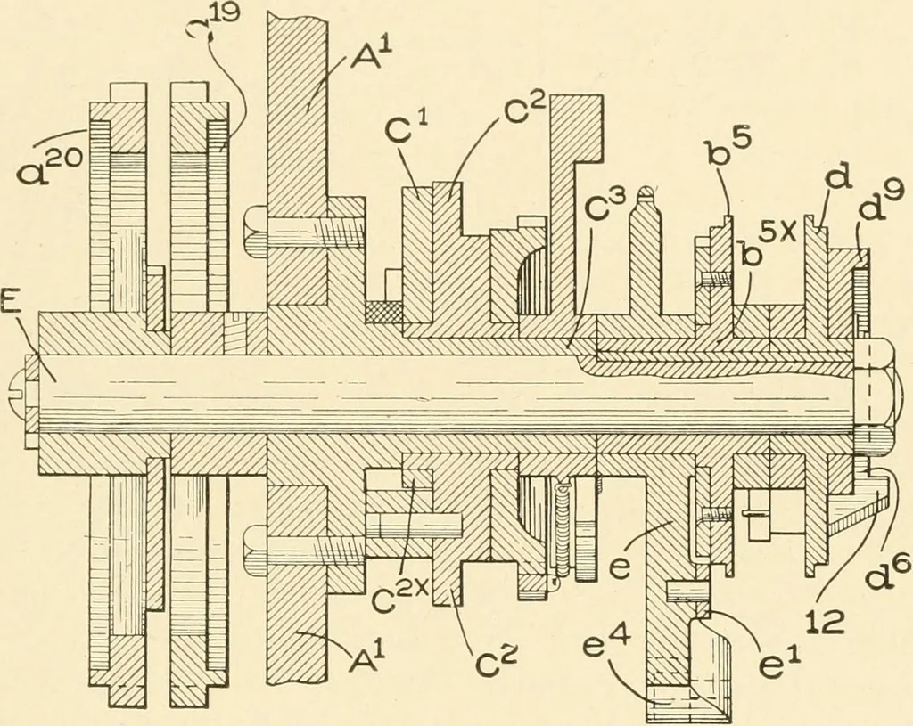 An illustration from Cyclopedia of textile work : a general reference library on cotton, woollen and worsted yarn manufacture, weaving, designing, chemistry and dyeing, finishing, knitting, and allied subjects, 1907, leaf 271