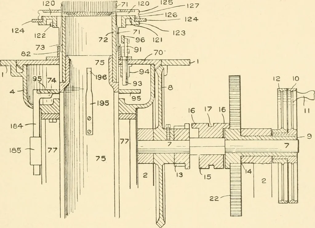 An illustration from Cyclopedia of textile work : a general reference library on cotton, woollen and worsted yarn manufacture, weaving, designing, chemistry and dyeing, finishing, knitting, and allied subjects, 1907, leaf 289