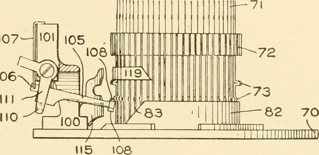 An illustration from Cyclopedia of textile work : a general reference library on cotton, woollen and worsted yarn manufacture, weaving, designing, chemistry and dyeing, finishing, knitting, and allied subjects, 1907, leaf 291