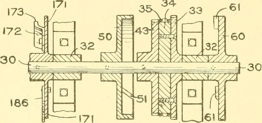 An illustration from Cyclopedia of textile work : a general reference library on cotton, woollen and worsted yarn manufacture, weaving, designing, chemistry and dyeing, finishing, knitting, and allied subjects, 1907, leaf 298