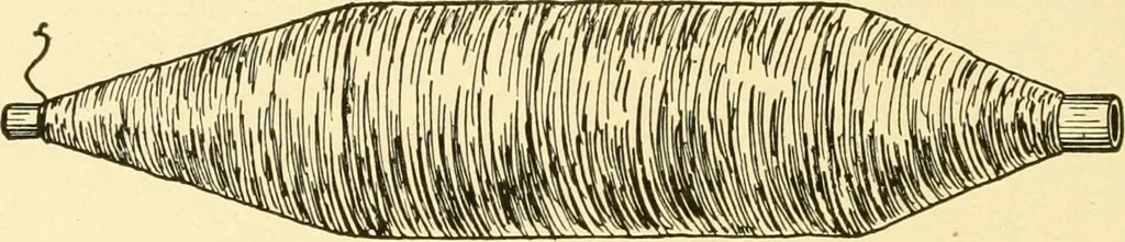 An illustration from Cyclopedia of textile work : a general reference library on cotton, woollen and worsted yarn manufacture, weaving, designing, chemistry and dyeing, finishing, knitting, and allied subjects, 1907, leaf 40