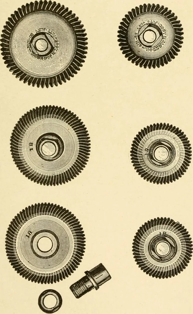 An illustration from Cyclopedia of textile work : a general reference library on cotton, woollen and worsted yarn manufacture, weaving, designing, chemistry and dyeing, finishing, knitting, and allied subjects, 1907, leaf 67