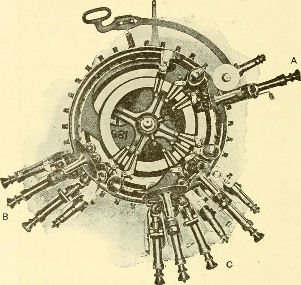 An illustration from Cyclopedia of textile work : a general reference library on cotton, woollen and worsted yarn manufacture, weaving, designing, chemistry and dyeing, finishing, knitting, and allied subjects, 1907, leaf 74