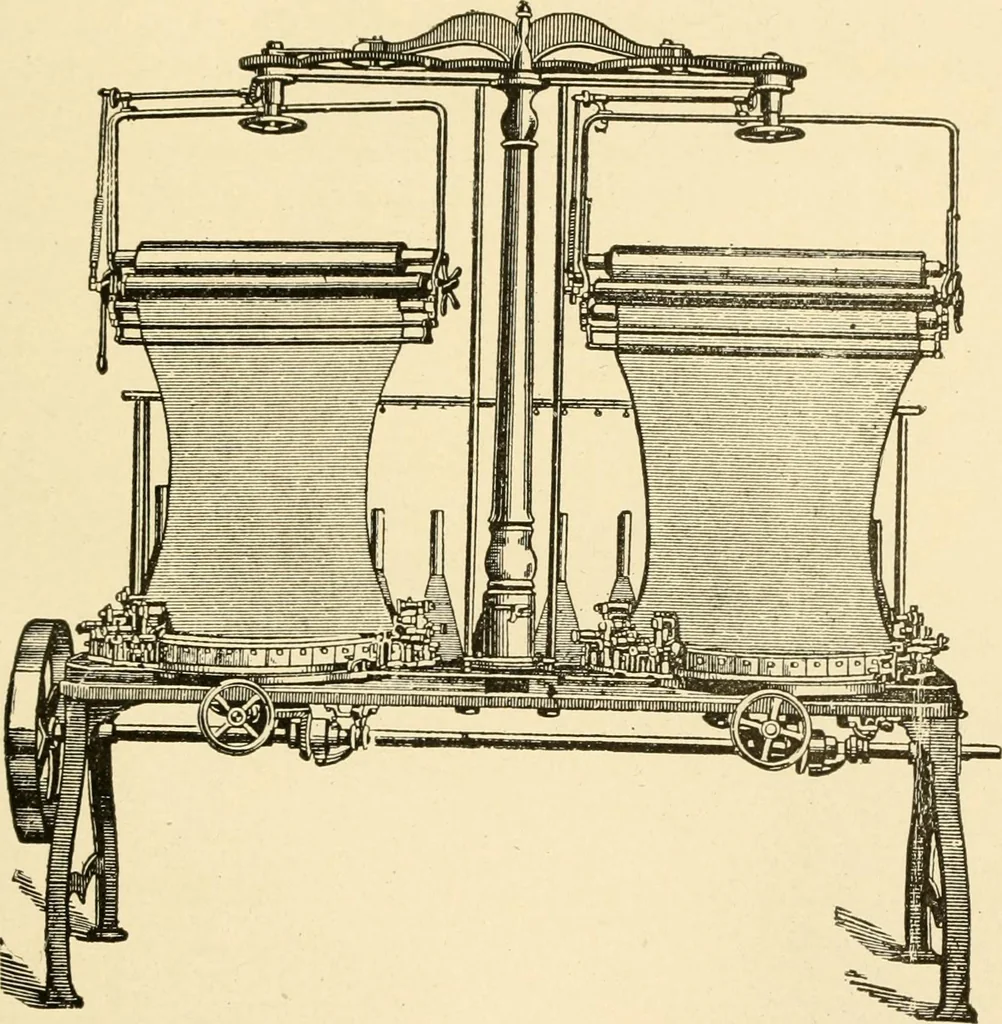 An illustration from Cyclopedia of textile work : a general reference library on cotton, woollen and worsted yarn manufacture, weaving, designing, chemistry and dyeing, finishing, knitting, and allied subjects, 1907, leaf 91